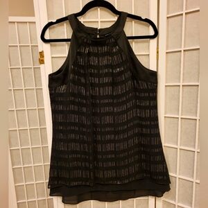 White House Black Market, Black Silk tank, sz 6